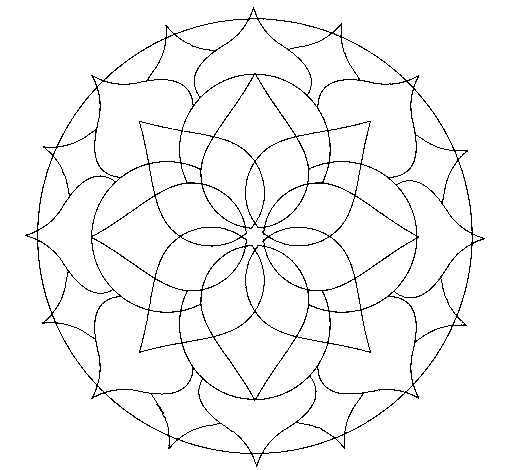 Coloriage d'un mandala pour enfants avec motifs floraux et géométriques