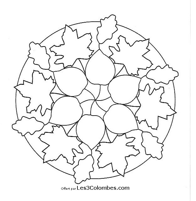 Coloriage de mandalas pour enfants avec motifs géométriques