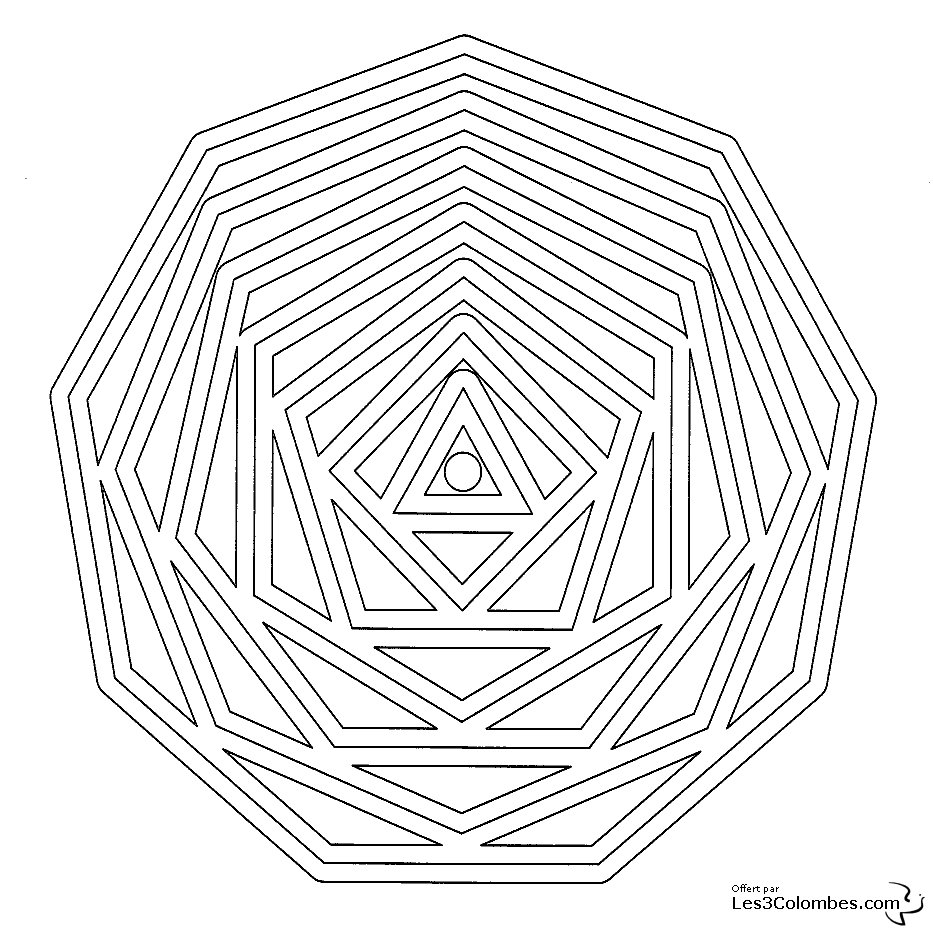 Coloriage de mandalas pour enfants avec motifs géométriques