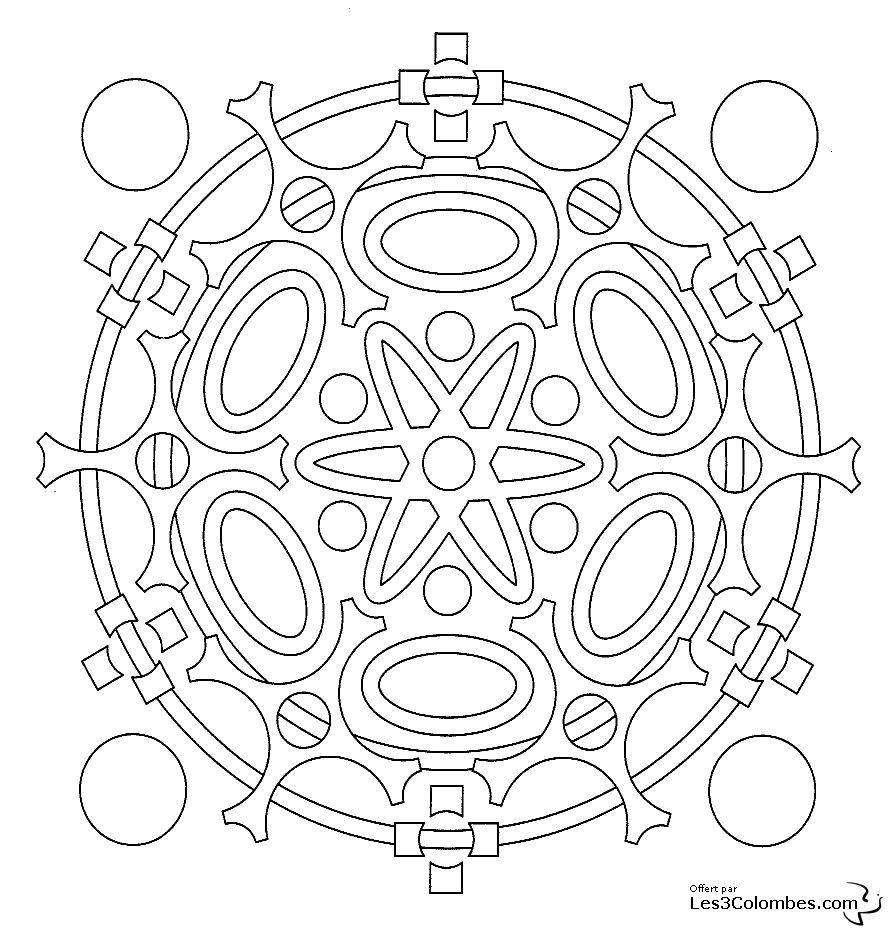 Coloriage de mandalas pour enfants avec motifs géométriques