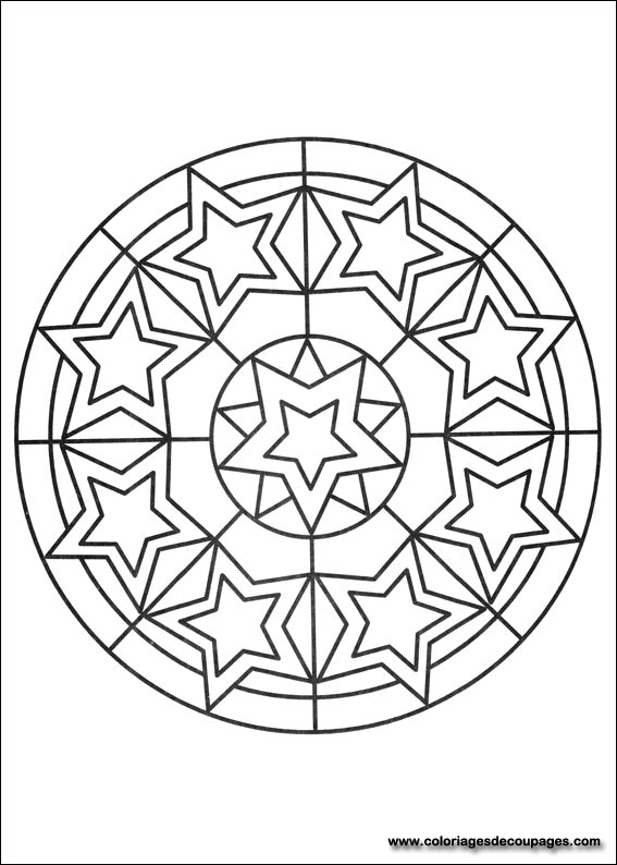 Coloriage de mandalas pour enfants avec motifs géométriques