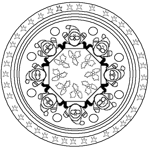 Mandala pour enfants à colorier avec motifs floraux et géométriques
