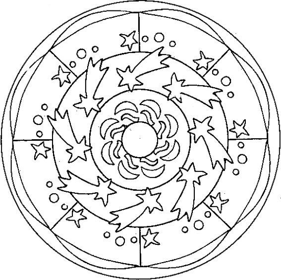 Coloriage de mandala pour enfants avec motifs circulaires et floraux