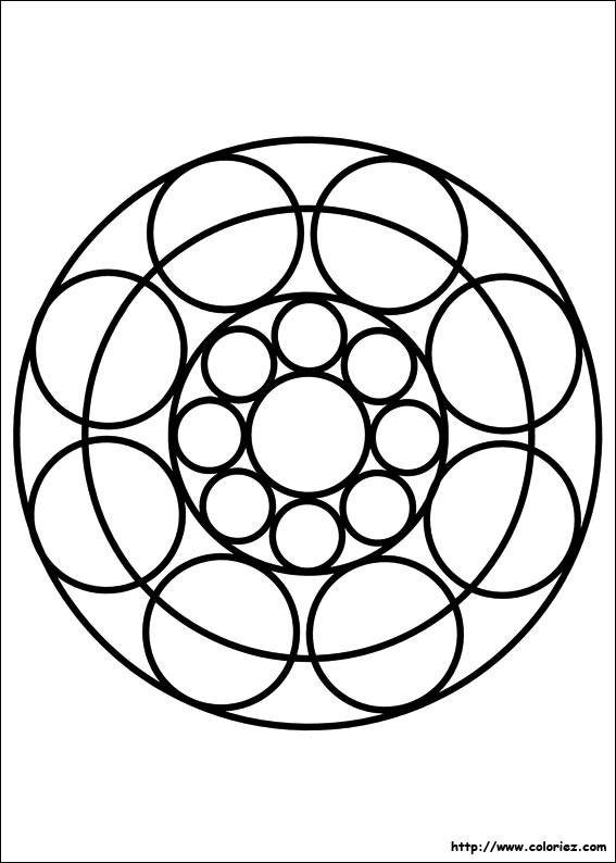 Coloriage de mandalas pour enfants avec motifs géométriques