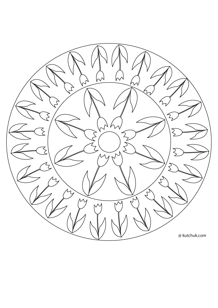 Coloriage de mandalas pour enfants avec motifs floraux et géométriques