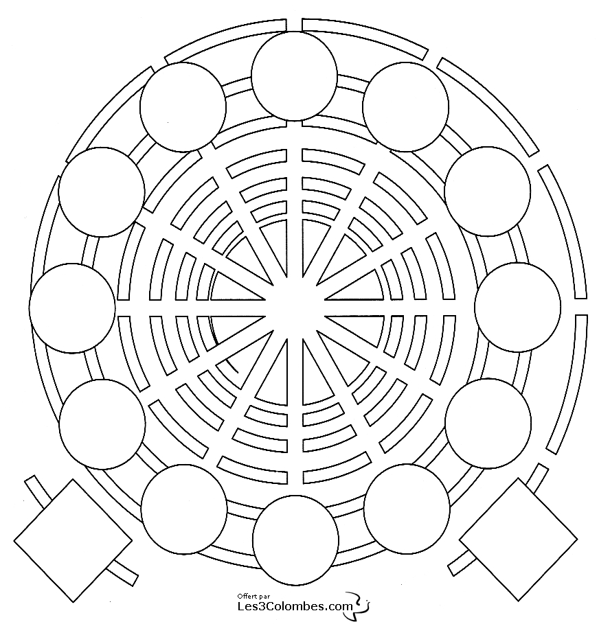 Coloriage de mandalas pour enfants avec motifs géométriques