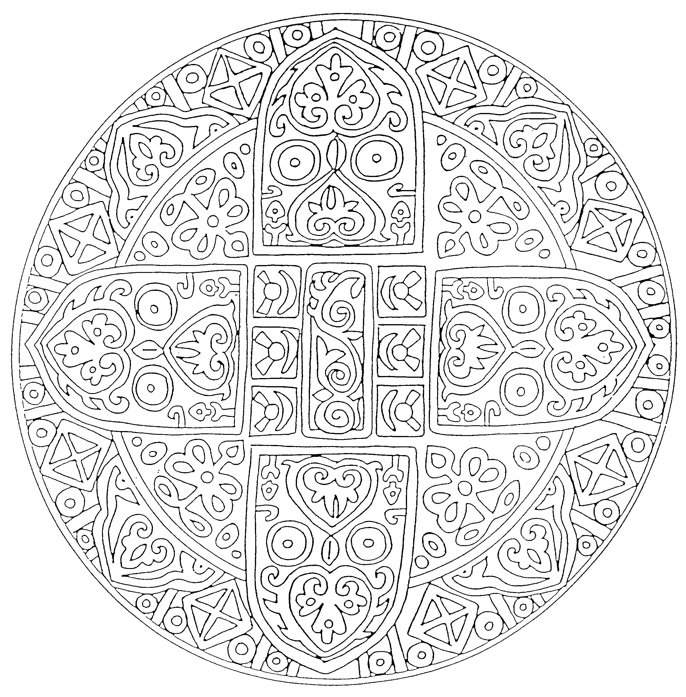 Coloriage de mandalas aux motifs géométriques et floraux Coloriage de mandalas aux motifs géométriques et floraux