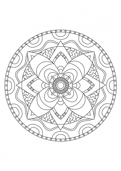 Mandalas à colorier avec motifs géométriques et floraux