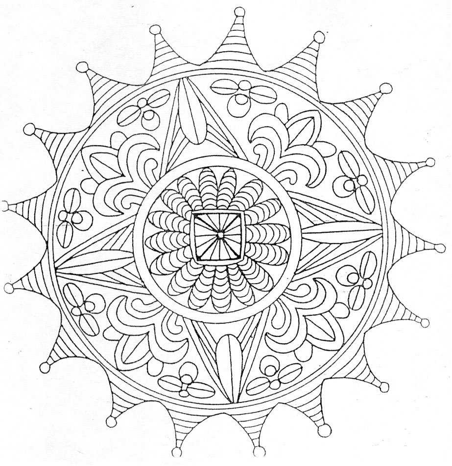 Coloriage de mandalas avec motifs géométriques et floraux Coloriage de mandalas avec motifs géométriques et floraux