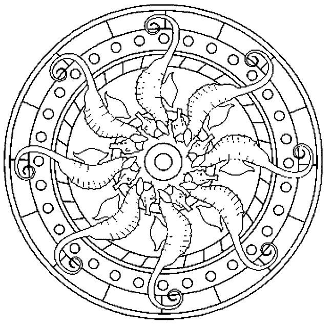 Coloriage de mandalas avec motifs géométriques et floraux