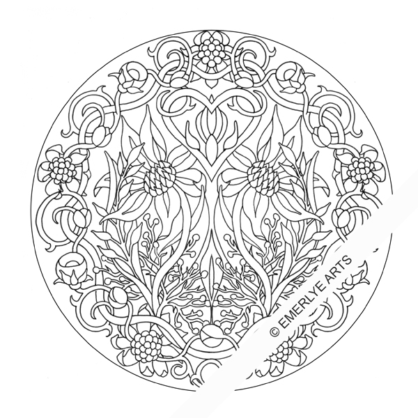 Coloriage de mandalas avec motifs floraux et géométriques