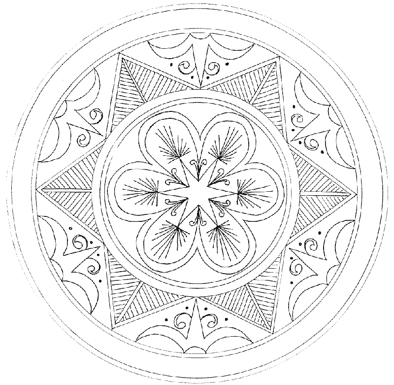 Coloriage de mandalas originaux avec motifs géométriques Coloriage de mandalas originaux avec motifs géométriques