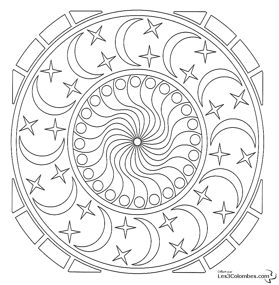Mandalas à colorier avec motifs géométriques et floraux Mandalas à colorier avec motifs géométriques et floraux
