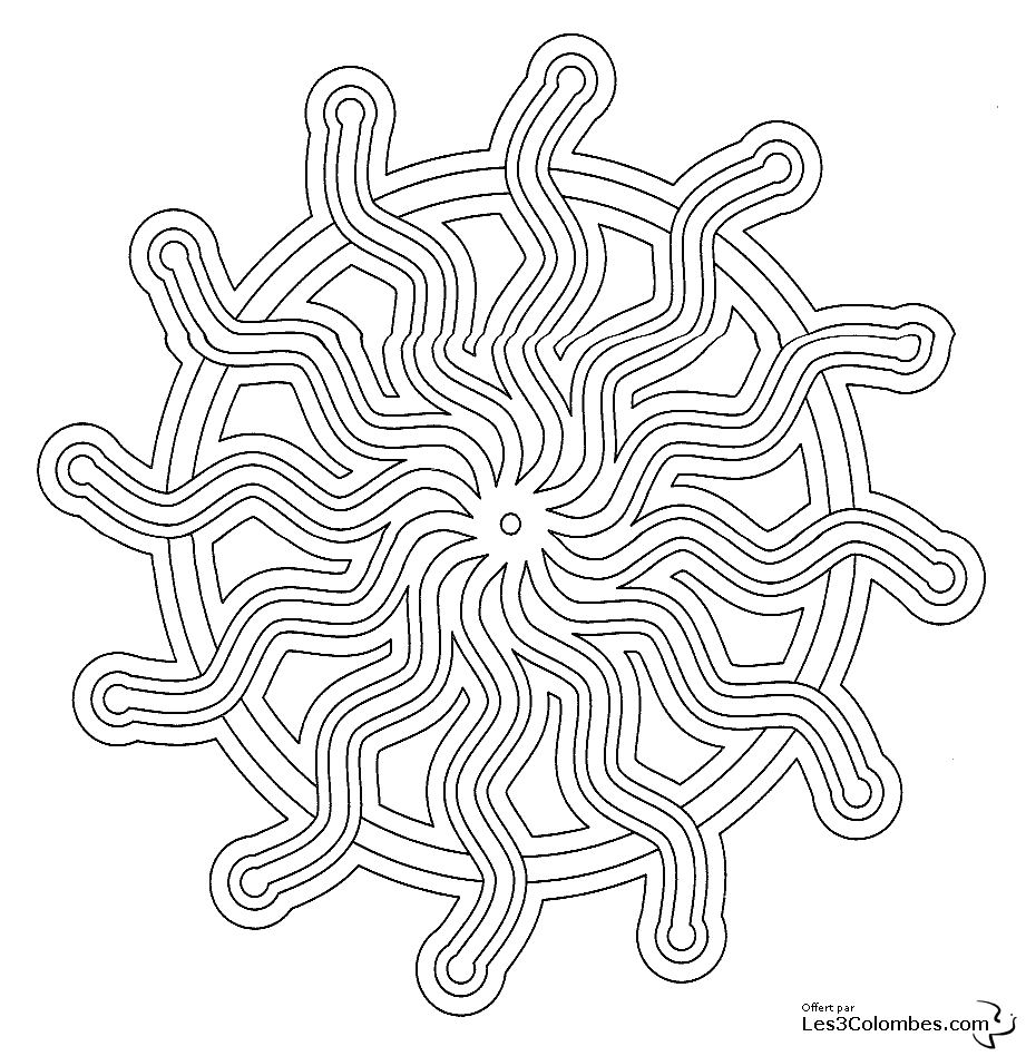 Coloriage de mandalas avec des motifs circulaires et géométriques Coloriage de mandalas avec des motifs circulaires et géométriques