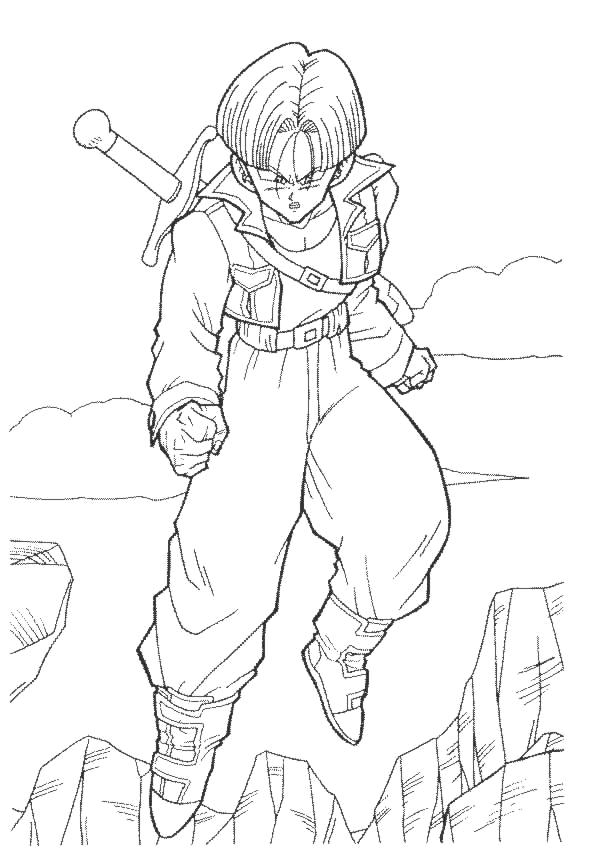 Un personnage de manga en pleine action avec un décor stylisé
