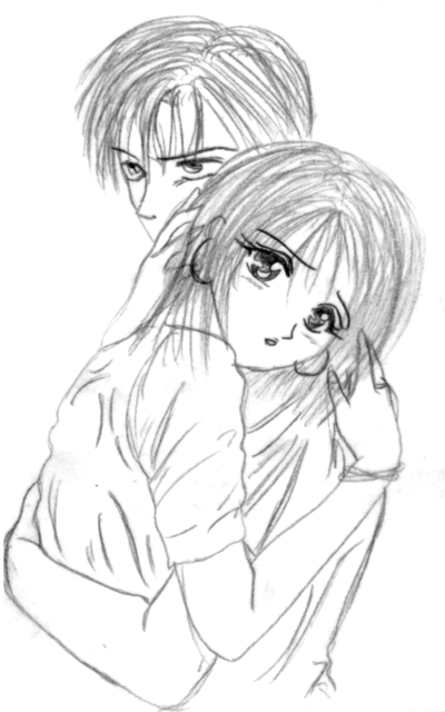 Personnages de manga en pleine action dans un décor dynamique