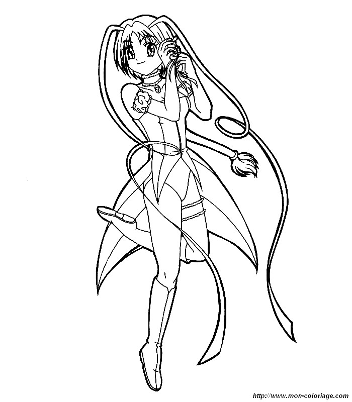 Personnage de manga souriant avec un décor dynamique
