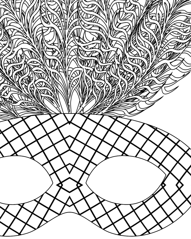 Scène de Mardi Gras avec un personnage masqué et des décorations festives