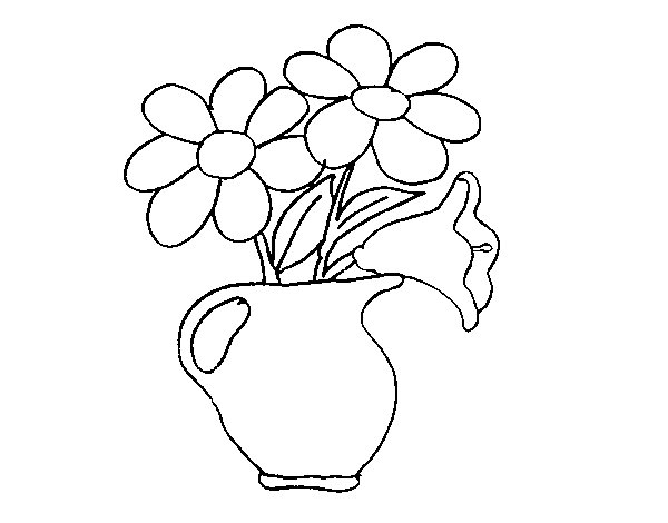 Coloriage d'une marguerite en pleine floraison sur fond simple