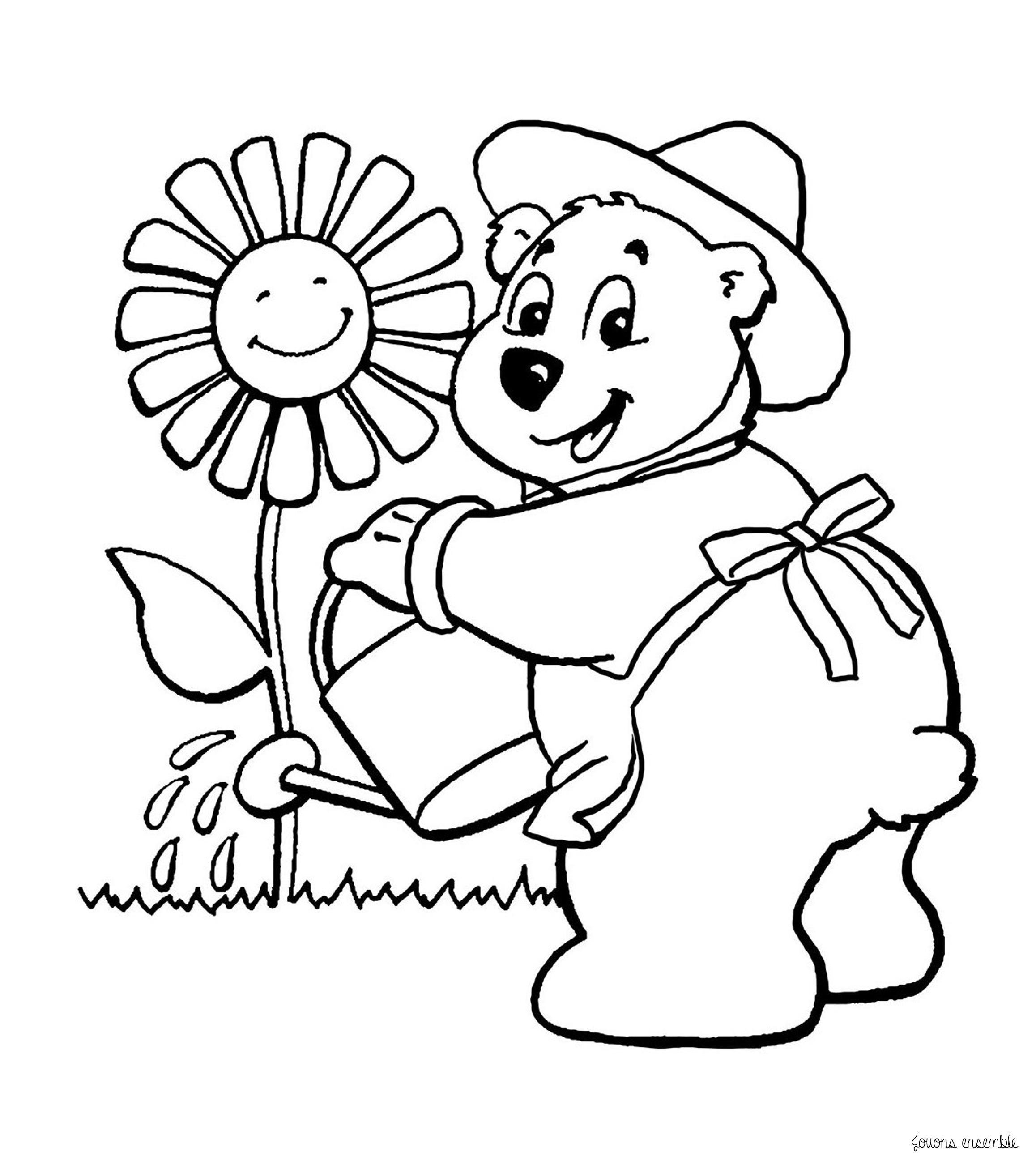 Coloriage d'une marguerite avec pétales épanouis et détails floraux