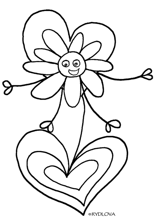 Coloriage d'une marguerite en pleine floraison sur fond simple
