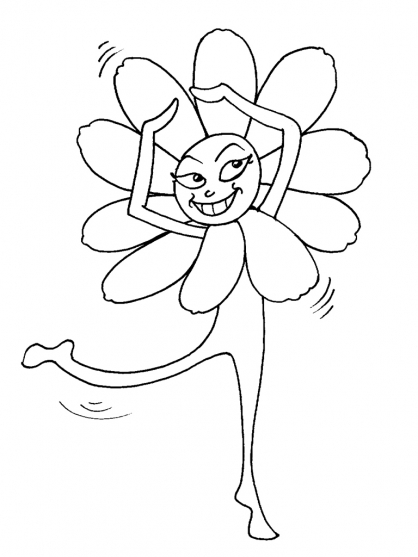Coloriage de marguerite en pleine floraison sur fond simple