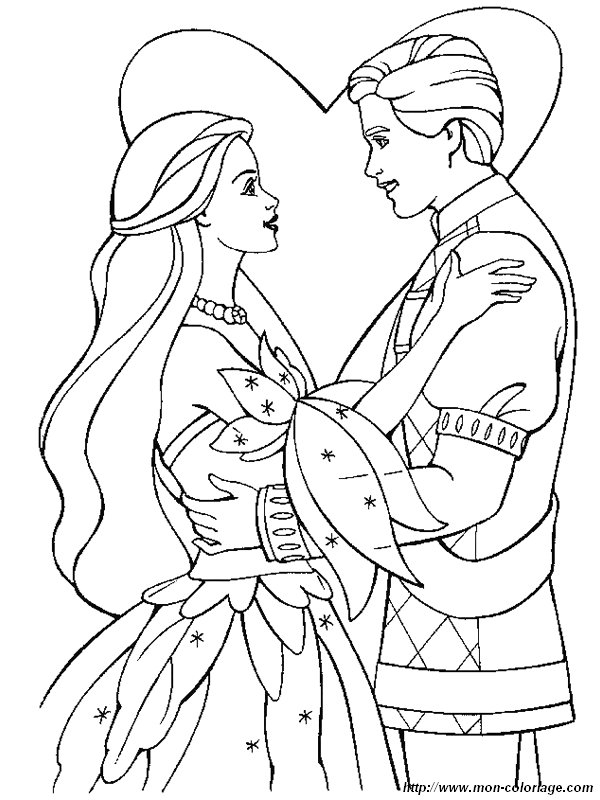 Coloriage d'un couple de mariés entouré de fleurs