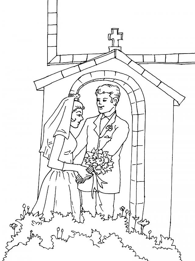Célébration de mariage avec couple et décor floral