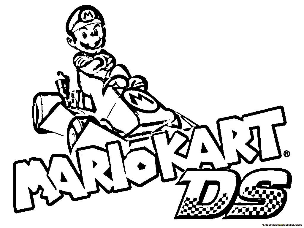 Scène de course de Mario Kart sur un circuit coloré
