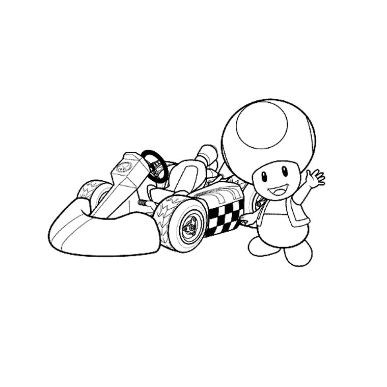 Mario et ses amis en pleine course sur un circuit coloré