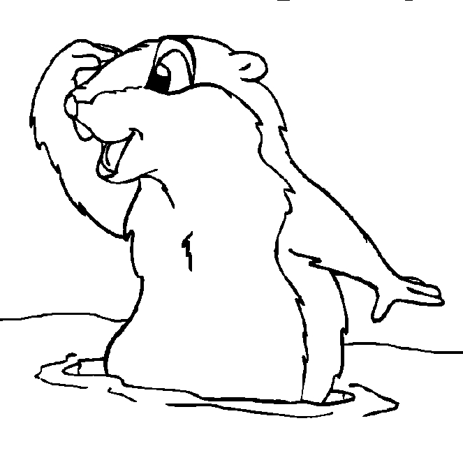 Coloriage d'une marmotte dans son habitat naturel