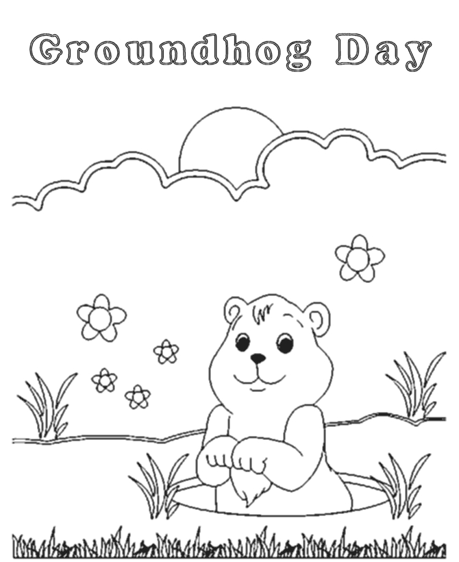 Coloriage d'une marmotte paisible dans son habitat naturel