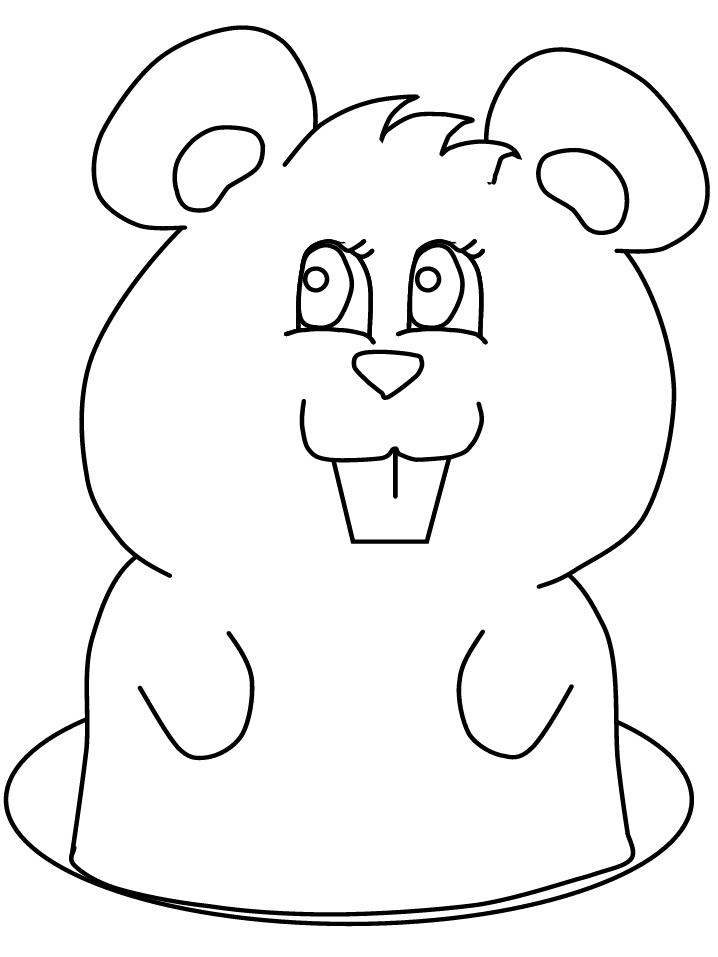 Coloriage d'une marmotte dans un paysage montagnard