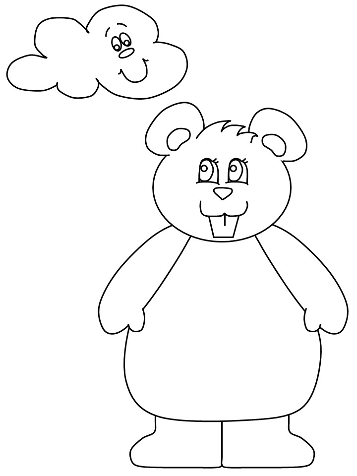 Coloriage d'une marmotte dans son habitat naturel