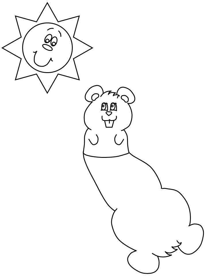 Coloriage d'une marmotte dans son habitat naturel