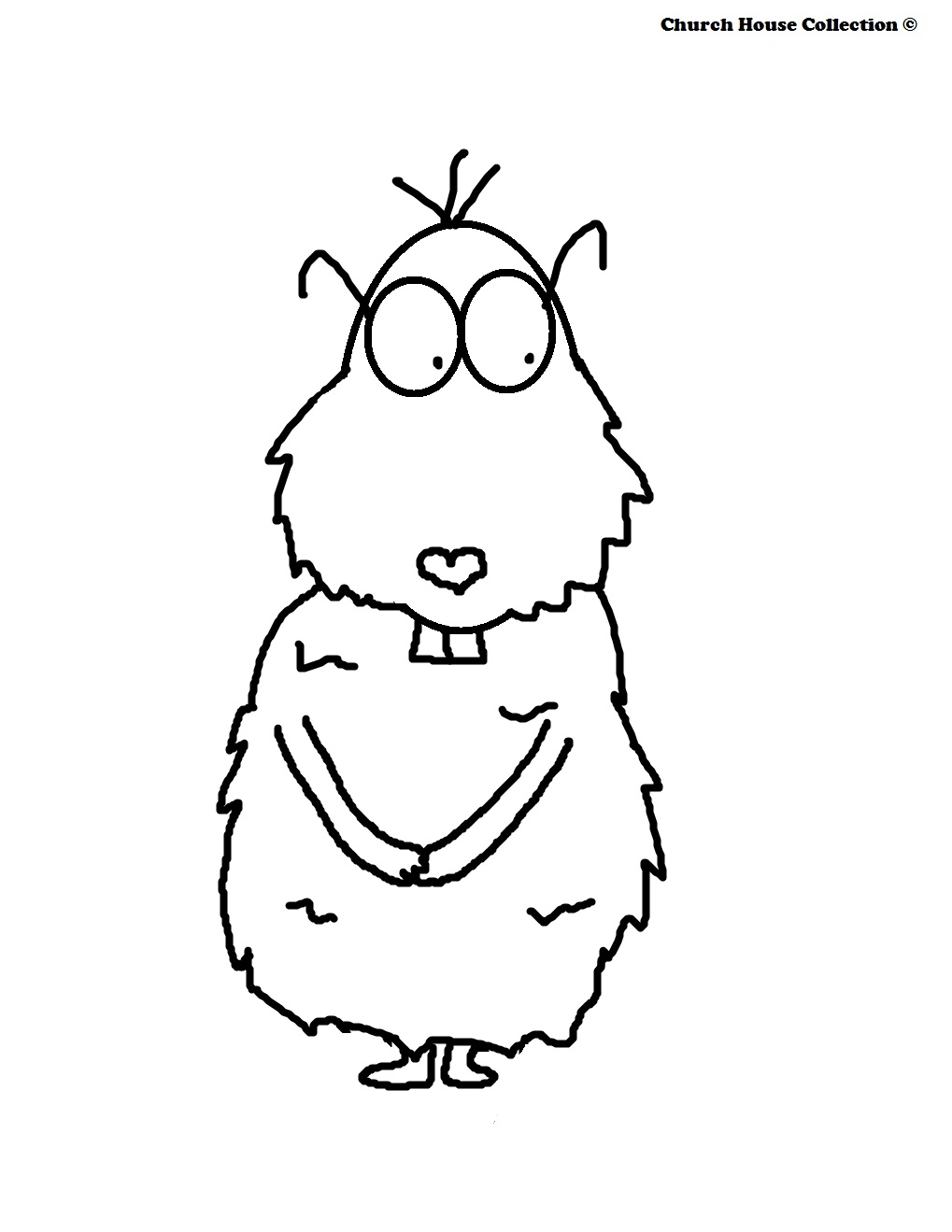 Coloriage d'une marmotte sur un fond de nature
