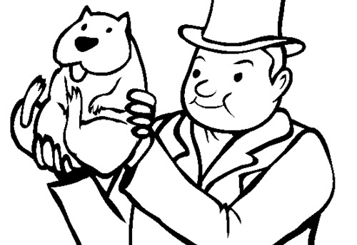 Un coloriage de marmotte dans son habitat naturel