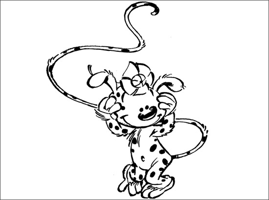 Le marsupilami espiègle dans son habitat naturel