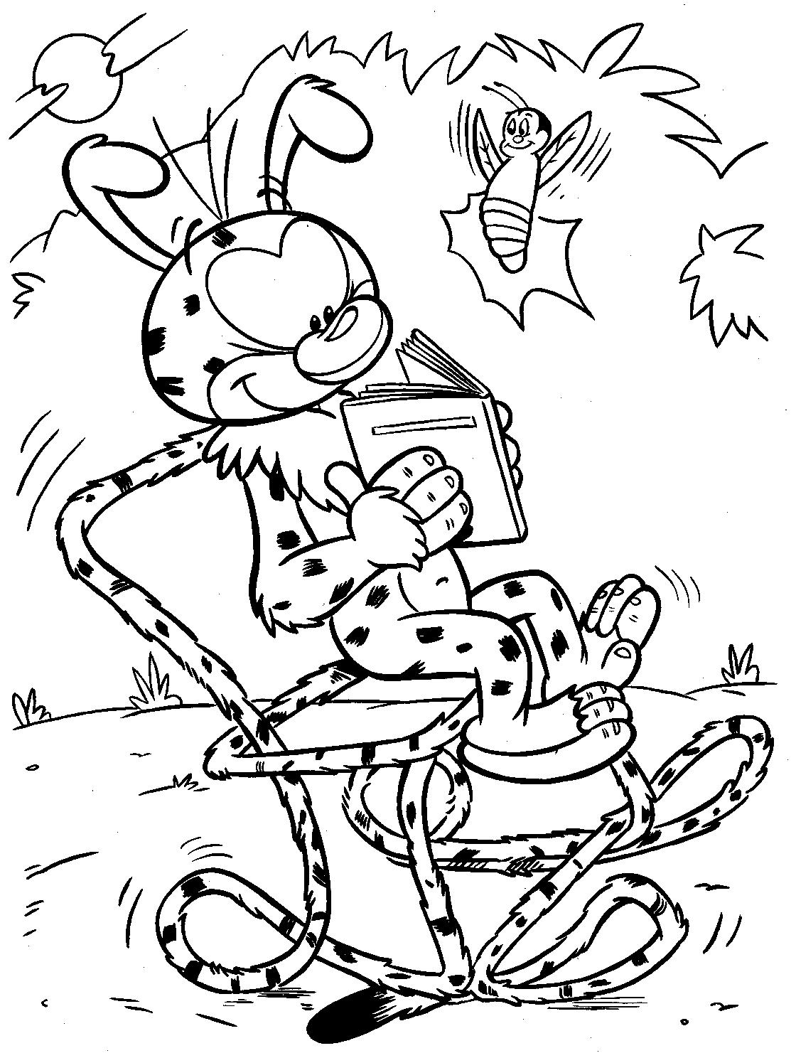 Le marsupilami s'amuse dans la jungle luxuriante