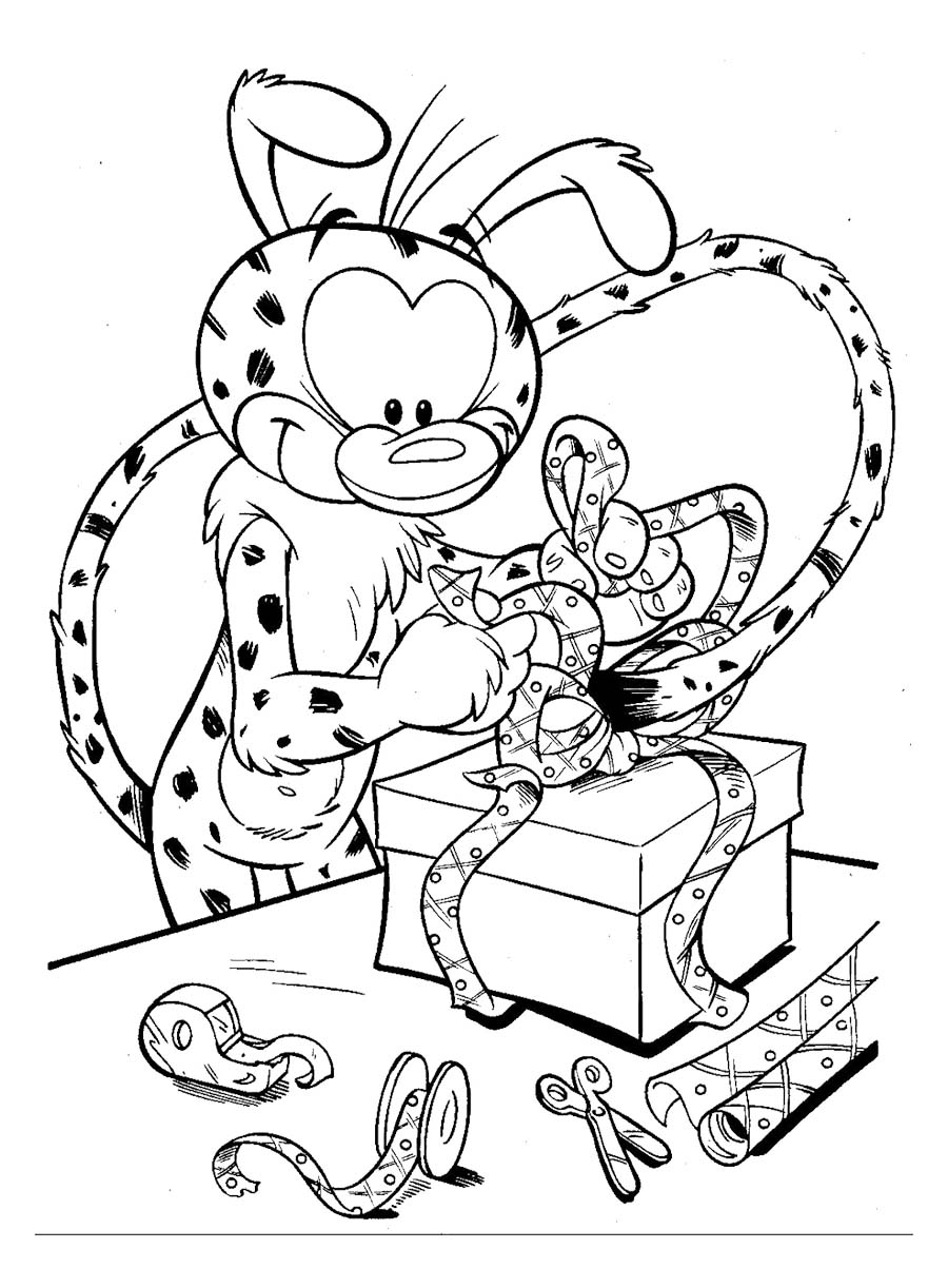 Le marsupilami dans son habitat naturel, prêt à jouer