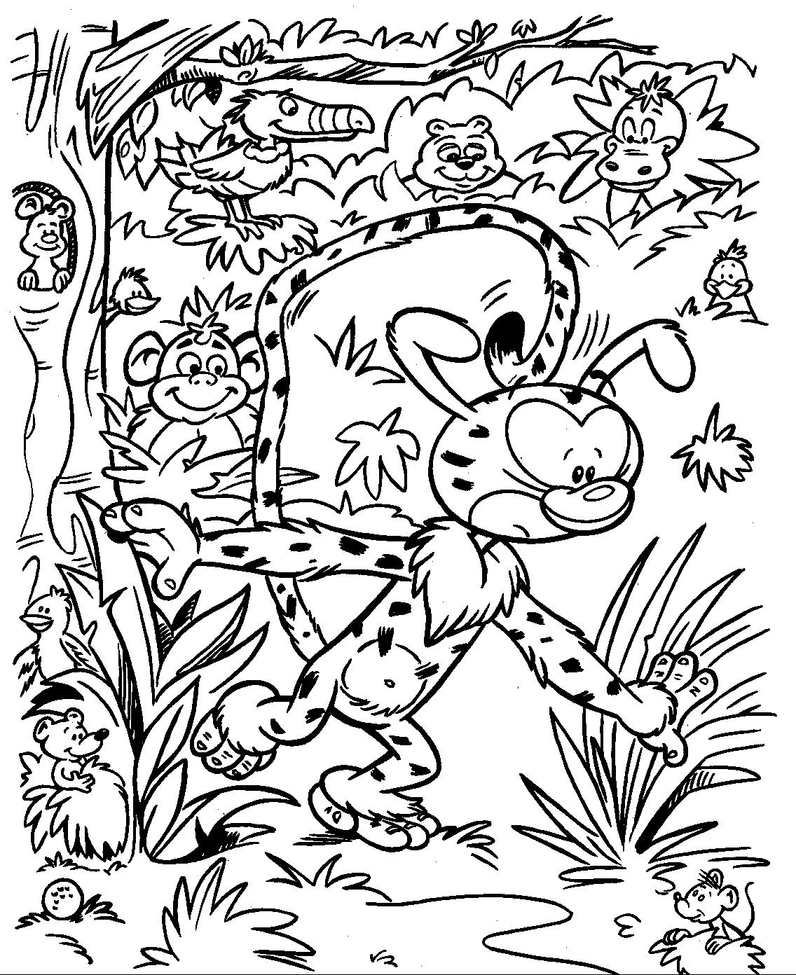 Un marsupilami espiègle dans la jungle luxuriante