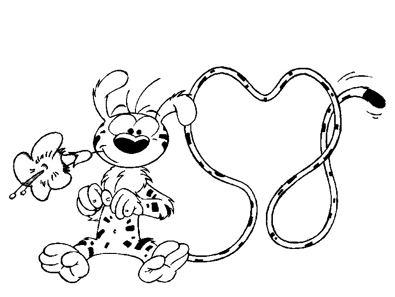 Un marsupilami joyeux dans la jungle luxuriante