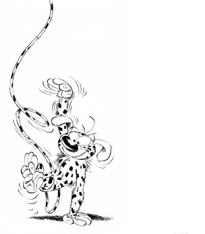 Un marsupilami espiègle au cœur de la jungle