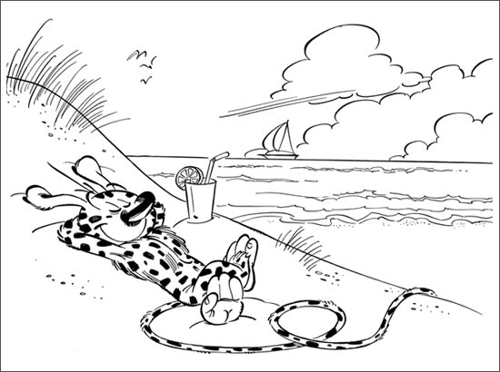 Un marsupilami en pleine aventure dans la jungle