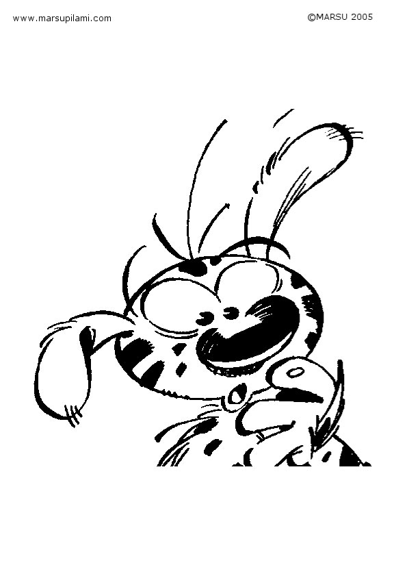Le marsupilami en pleine activité dans la jungle