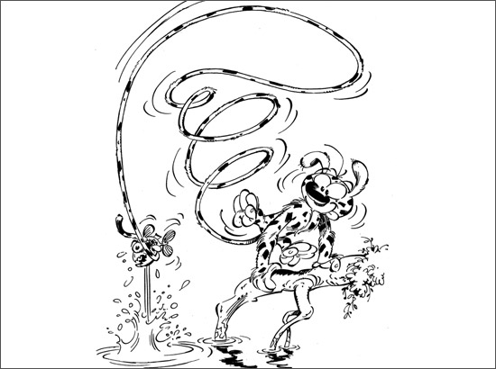 Le marsupilami en pleine aventure dans la jungle