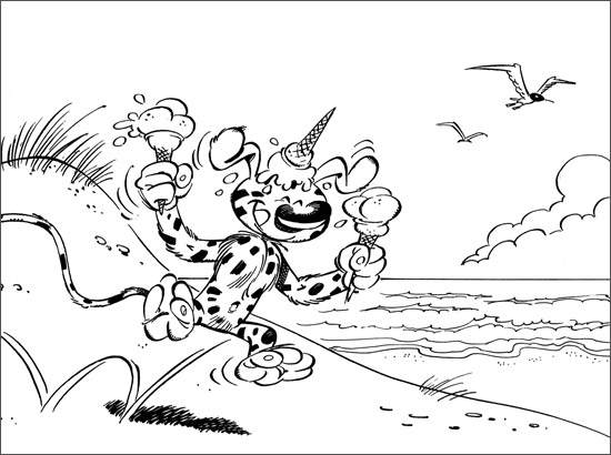 Le marsupilami en pleine aventure dans la jungle