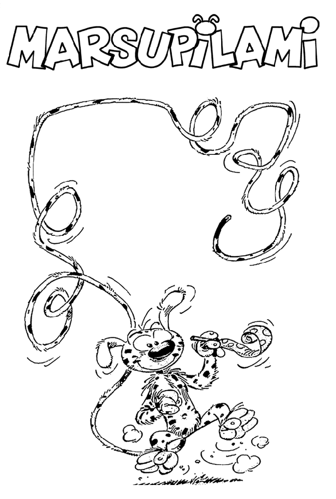 Un marsupilami joyeux au cœur de la jungle luxuriante