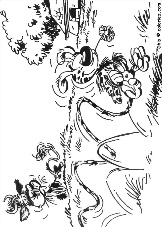 Un marsupilami joyeux dans la jungle luxuriante