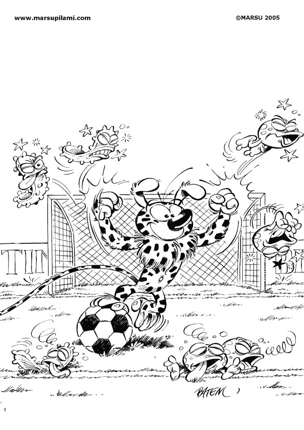 Le marsupilami dans la jungle, en pleine exploration
